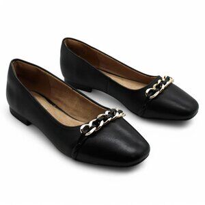 Zoie Chain Ballet Womens Faux Leather Dressy Moccasins